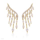 majestic angel wing silver earrings