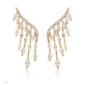 majestic angel wing silver earrings