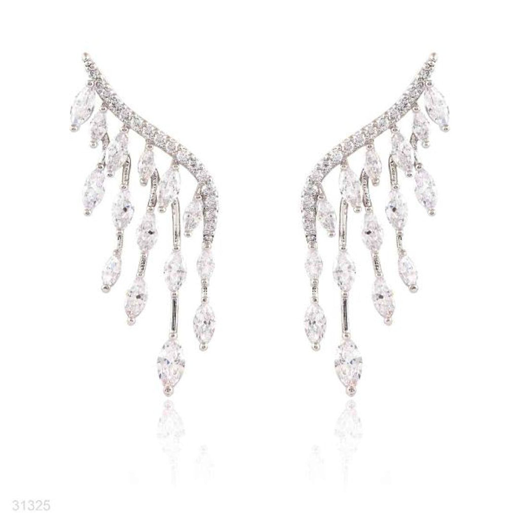 majestic angel wing silver earrings