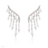 majestic angel wing silver earrings